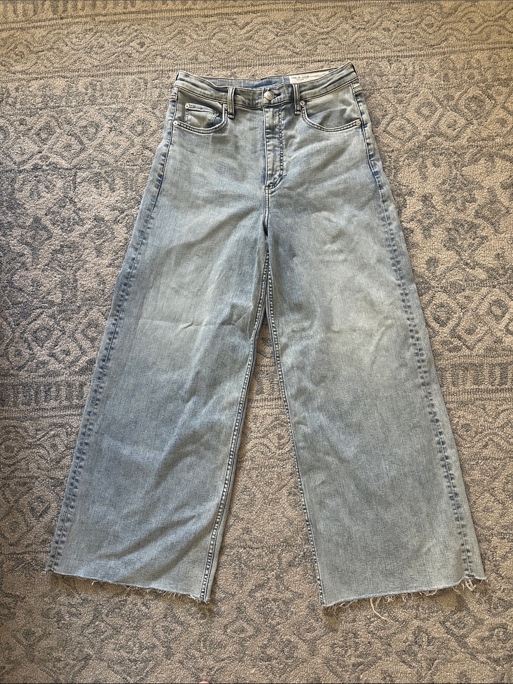 Rag & Bone Sofie high rise ankle ultra wide jeans size 30